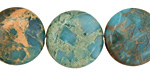 Turquoise Impression Jasper Puff Coin 20mm