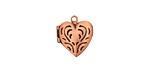 Antique Copper (plated) Tiny Pressed Heart Heirloom Locket 13x15mm