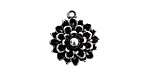 Nunn Design Antique Silver (plated) Mum Flower Charm 17x19mm