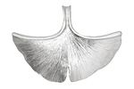 Ezel Findings Rhodium (plated) Ginkgo Leaf Pendant 40x30mm