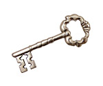 Stampt Antique Pewter (plated) Fancy Skeleton Key 44x18mm