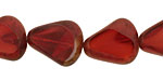 Czech Glass Pearl Fuchsia Picasso Chunky Table Cut Nugget 19x16mm