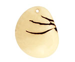Tagua Nut Cream Groovy Slice 25-35x30-42mm