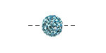 Aquamarine Pave (w/ Preciosa Crystals) Round 10mm