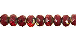 Czech Glass Oxblood Picasso Fire Polished Rondelle 6x9mm