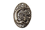 Green Girl Pewter Mermaid Pearl Coin Link 32x23