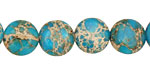 Ocean Blue Impression Puff Coin 12mm
