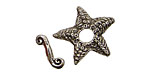 Green Girl Pewter Starfish Toggle Clasp 23mm, 15mm Bar