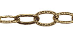 Antique Brass (plated) Hammered Oval Cable Chain