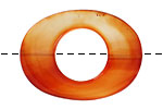 Carnelian (natural) Flat Oval Donut 28x38mm