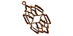 Stampt Antique Copper (plated) Stained Glass Filigree Drop 17x32mm