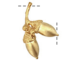 Ezel Findings Gold (plated) Acorn Branch Pendant 25x30mm