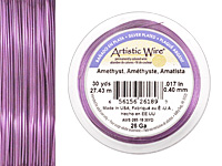 Artistic Wire Silver Plated Amethyst 26 gauge, 30 yards