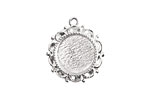 Nunn Design Sterling Silver (plated) Mini Ornate Circle Bezel Link 25x19mm