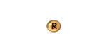TierraCast Antique Gold (plated) Alphabet Bead "R" 7x6mm
