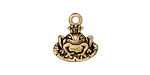 TierraCast Antique Gold (plated) Frog Prince Charm 15x16mm