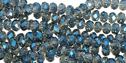 Luster Blue Crystal Faceted Rondelle 8mm