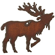 The Lipstick Ranch Rusted Iron Elk Pendant 57x54mm
