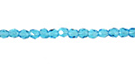 Czech Fire Polished Glass Aquamarine Round 3mm