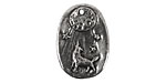 Green Girl Pewter Howling Wolf Pendant 16x22mm