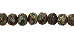 Czech Glass Woodlands Fire Polished Rondelle 6x9mm