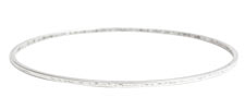 Nunn Design Antique Silver (plated) Small Flat Bangle Bracelet 70mm