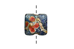 Grace Lampwork Blue w/ Coral Pillow 15mm
