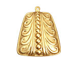 Brass Open Pea Pod Pendant 30x35mm