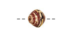 African Paper (red, chocolate, mustard) Bicone 12x13mm