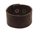 Red Brown Leather Cuff Bracelet 1-1/2"