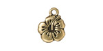 TierraCast Antique Gold (plated) Hibiscus Charm 14x18mm