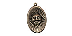 Stampt Antique Pewter (plated) Visage de Soliel Charm 14x21mm