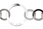 Silver (plated) Flat Small & Large Ring Chain