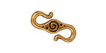 TierraCast Antique Gold (plated) Spiral S-Hook 23x10mm