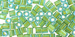 TOHO Aqua (with Opaque Yellow Lining) Cube 4mm Seed Bead