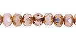 Czech Glass Wisteria Quartz Fire Polished Rondelle 6x9mm