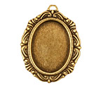 Stampt Antique Brass Damask Frame Oval Setting 18x25mm