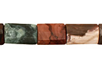 Imperial Jasper Long Faceted Thin Pillow 17-18x12mm