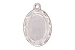 TierraCast Antique Silver (plated) Scalloped Oval Frame Drop 19x28mm