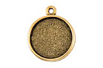 Nunn Design Antique Gold (plated) Double Sided Bezel Pendant 23x27mm