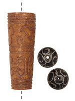 Soocho Jade Carved Trumpet 51x18mm, 15mm round