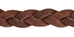 Red Brown Flat Braided Suede Leather 12mm