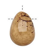 Tagua Nut Parchment Nugget (3-hole) 22-30x37-42mm