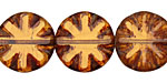 Czech Glass Ale Flower Window Coin 18mm