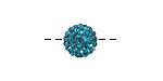 Teal Pave Round 10mm