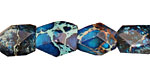 Midnight Blue Impression Jasper Faceted Nugget 13-15x11-12mm