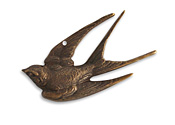 Vintaj Natural Brass Diving Sparrow Pendant 45x22mm