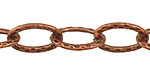 Antique Copper (plated) Hammered Oval Cable Chain