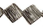 Black Water Jasper Wavy Diamond 25mm