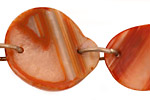 Orange Agate w/Rings Natural Edge Freeform Faceted Slab 25-44x20-28mm
